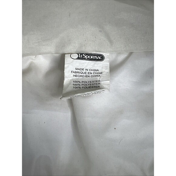 LeSportsac Black White Geometric Shoulder Bag Nylon Zip Handbag Purse - Picture 8 of 8